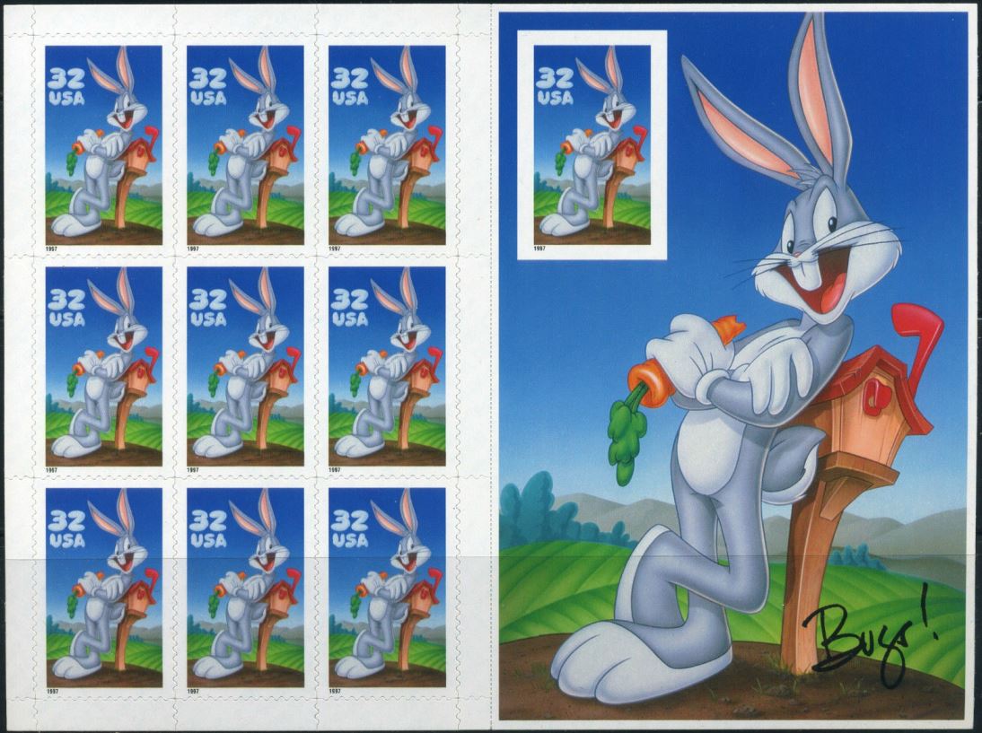 1997 US - Sc3138c 32¢ Bugs Bunny Pane - Imperforate (10) MNH